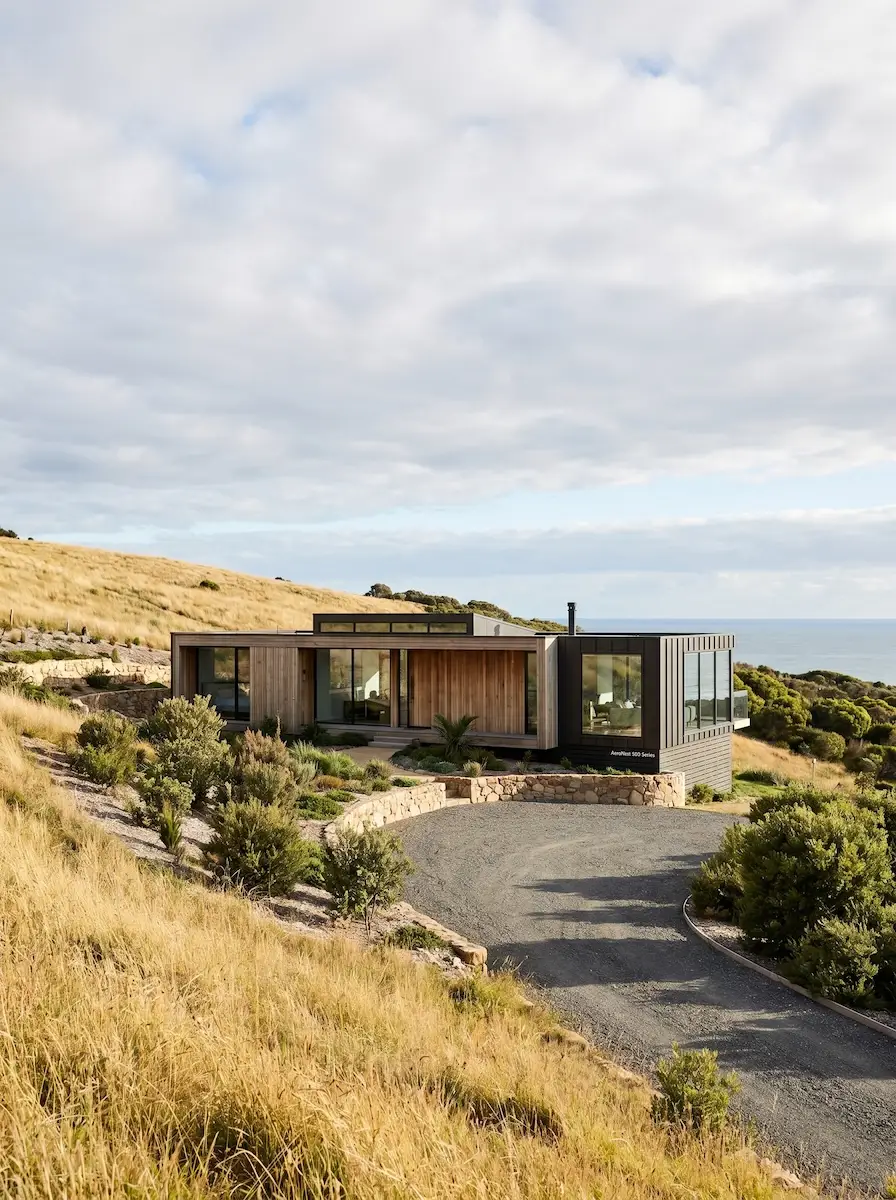 An AeroNest home matched to its surrounding land.
