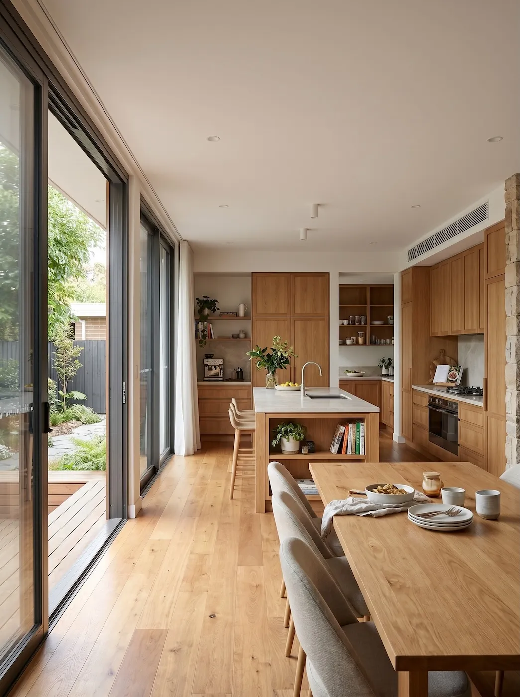 The Courtyard, a family-scale modular home arranged around a garden.
