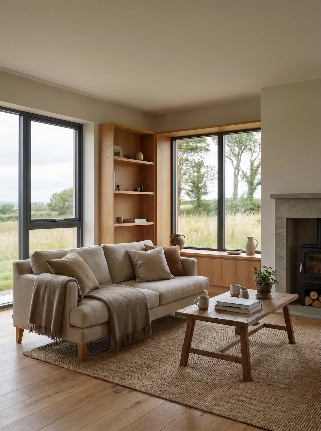 The Meadow living room in soft, natural daylight.
